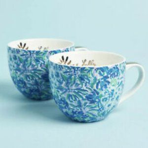 Lilly Pulitzer 12 oz Ceramic Coffee Mugs.  X4